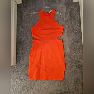 Chic Backless Orange Dress